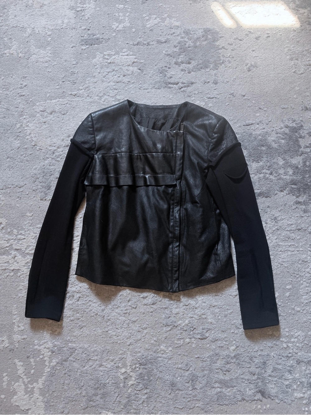 Rick Owens Mainline S/S 2018 Lambskin Black Leather Jacket - Size IT45 US10